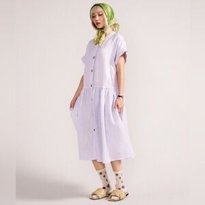 Hansel from Basel Scout Linen Dress in White size 1 (Small)